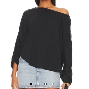 Free People We The Free Serenade Tee in Black Off the Shoulder Women’s Revolve